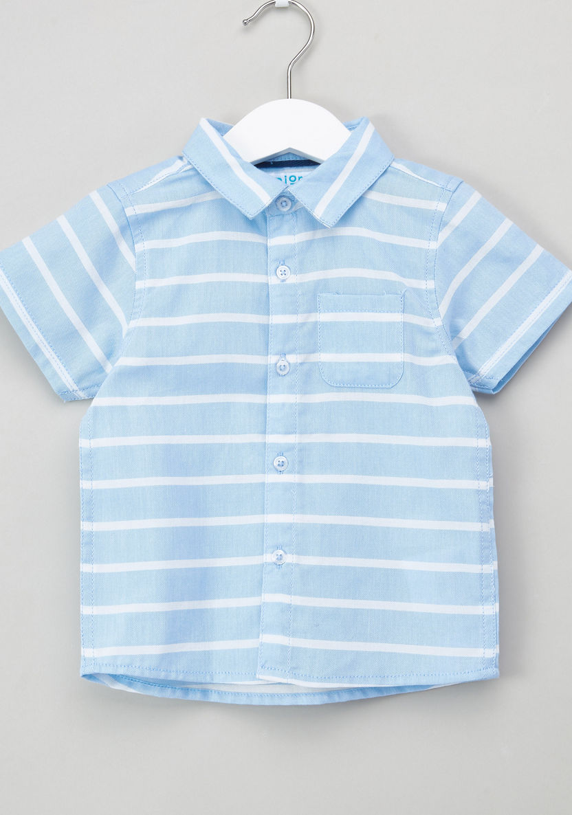 Juniors Striped Shirt with Shorts-Clothes Sets-image-1