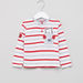 Juniors Striped Henley Neck Long Sleeves T-shirt-T Shirts-thumbnail-0