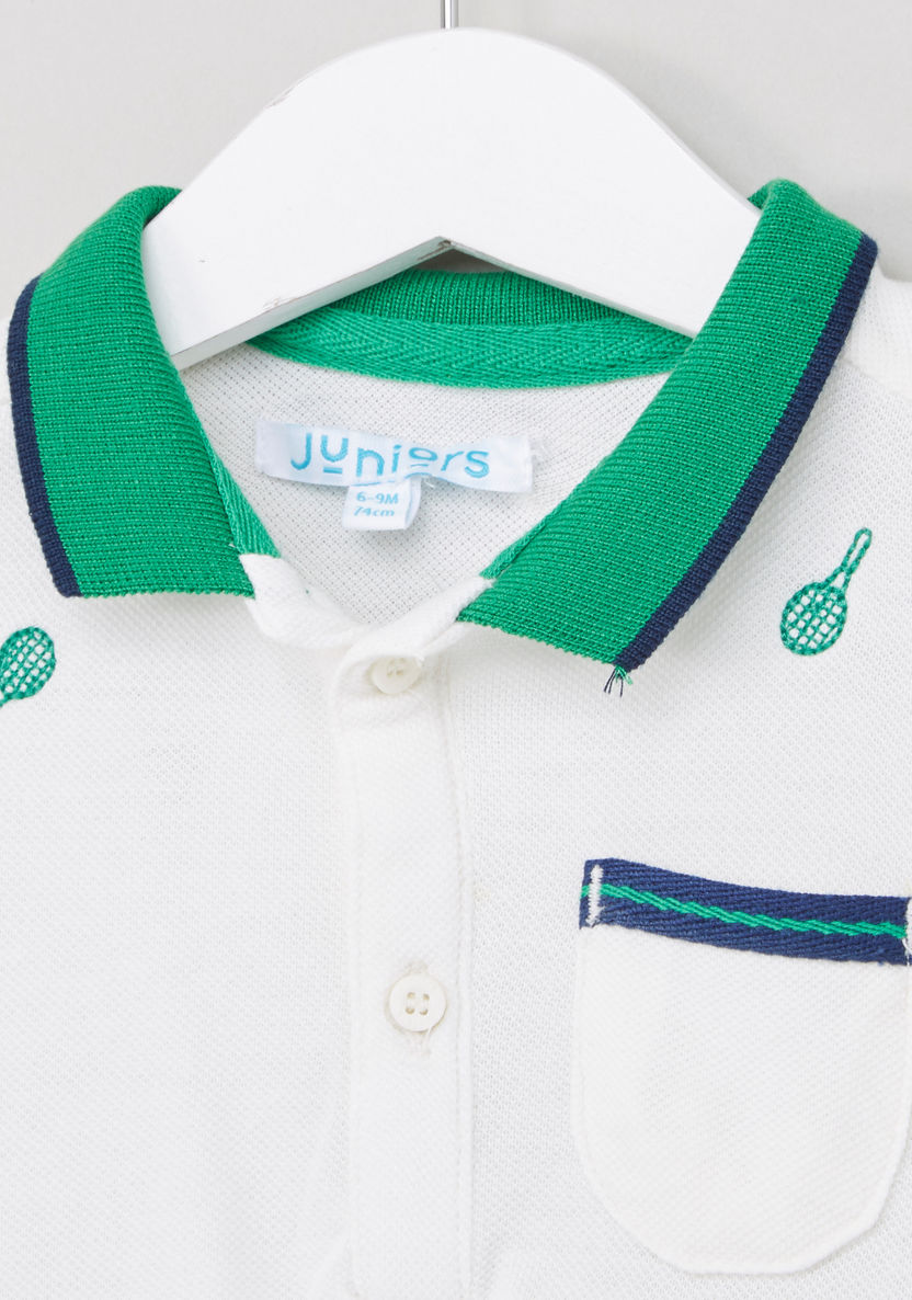 Juniors Printed Polo Neck Short Sleeves T-shirt-T Shirts-image-1