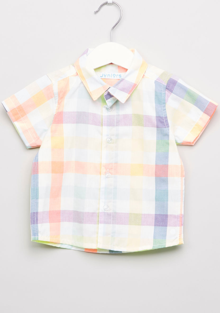 Juniors Chequered Short Sleeves Shirt-Shirts-image-0