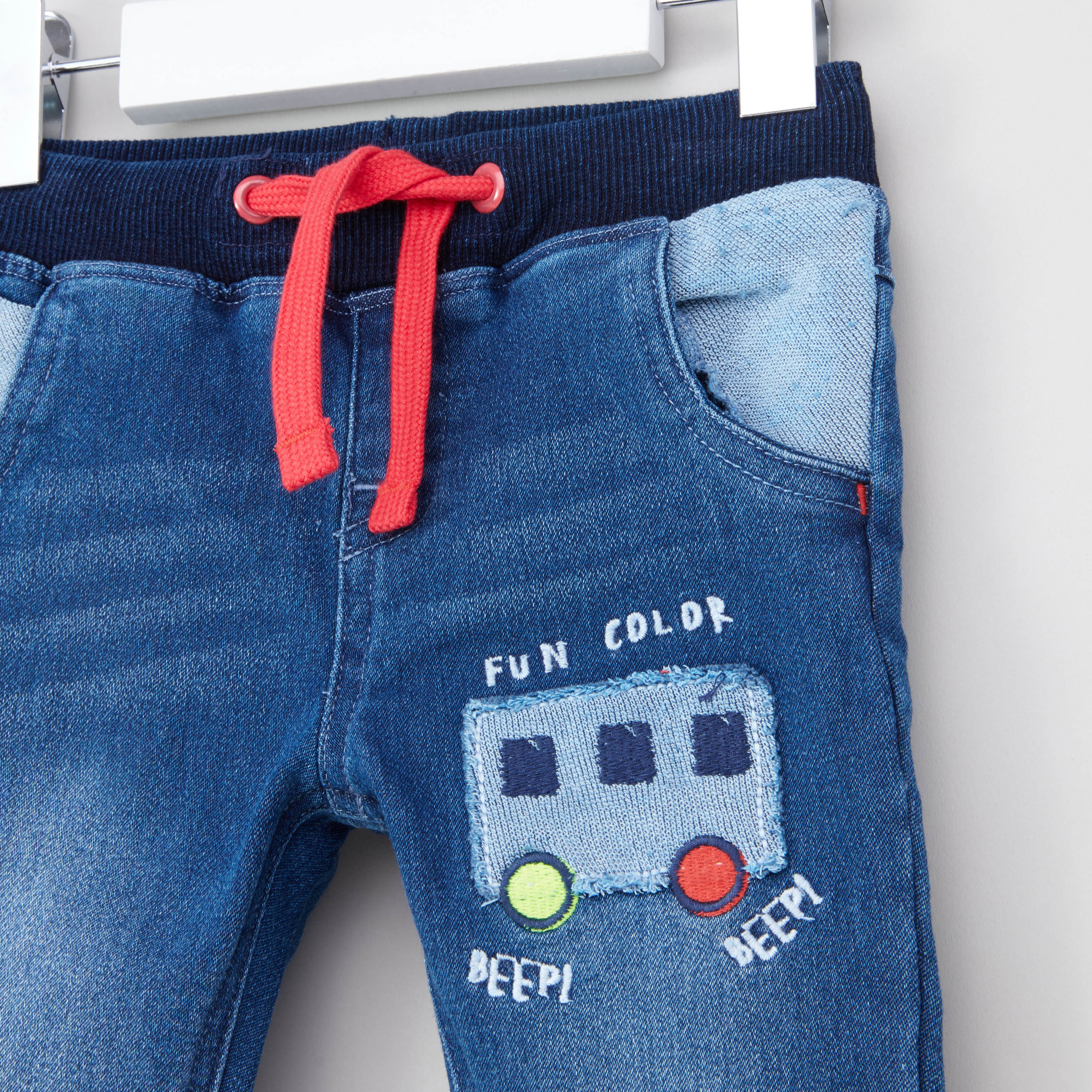 Juniors Embroidered Jeggings with Drawstring and Pocket Detail-baby-boys-clothing-bottoms-trousers-image-2
