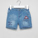 Juniors Denim Shorts with Applique Detail and Button Closure-Shorts-thumbnail-0