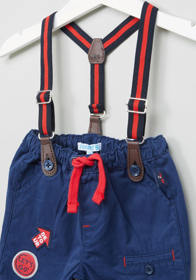 Juniors Applique Detail Shorts with Suspenders-Shorts-image-1