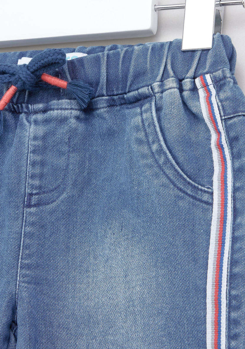 Juniors Denim Shorts with Drawstring-Shorts-image-1
