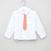Juniors Solid Long Sleeves Shirt with Printed Tie-Shirts-thumbnail-0