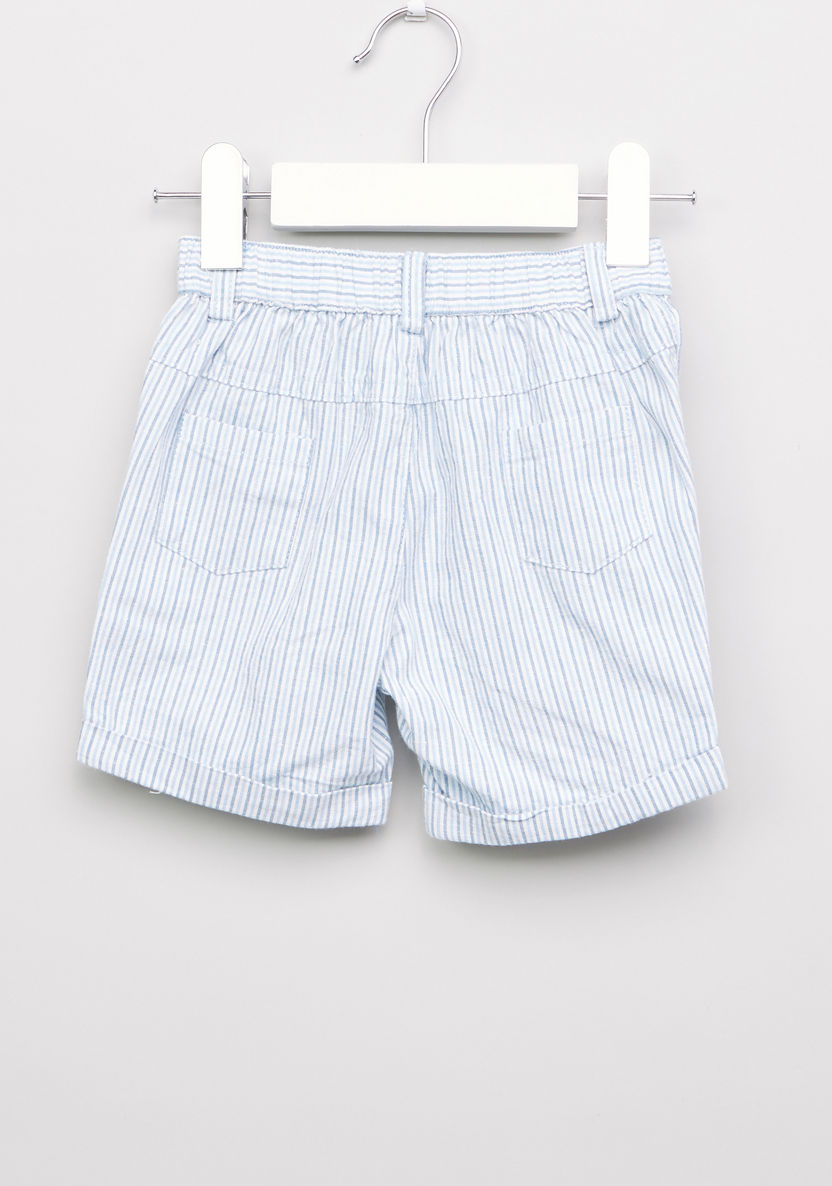Juniors Striped 4-Pocket Woven Shorts with Button Closure-Shorts-image-2