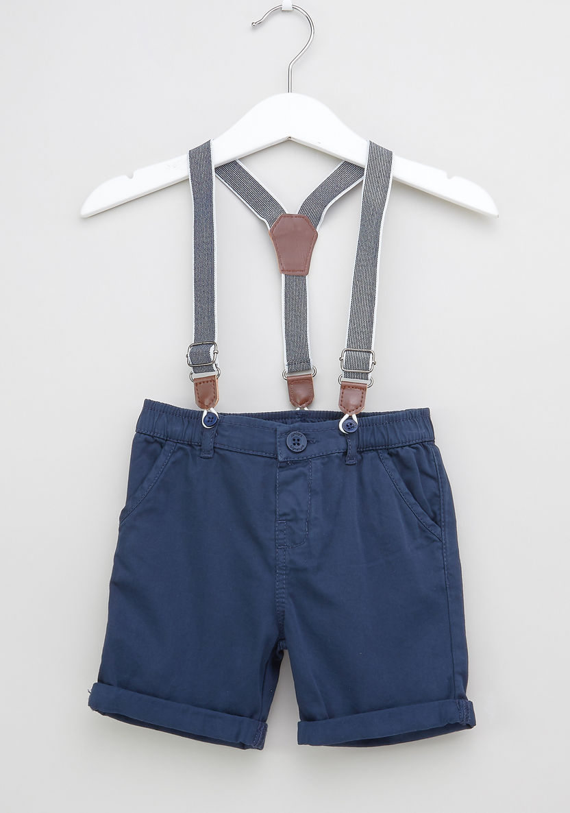 Juniors Suspender Shorts with Side Pockets-Shorts-image-0
