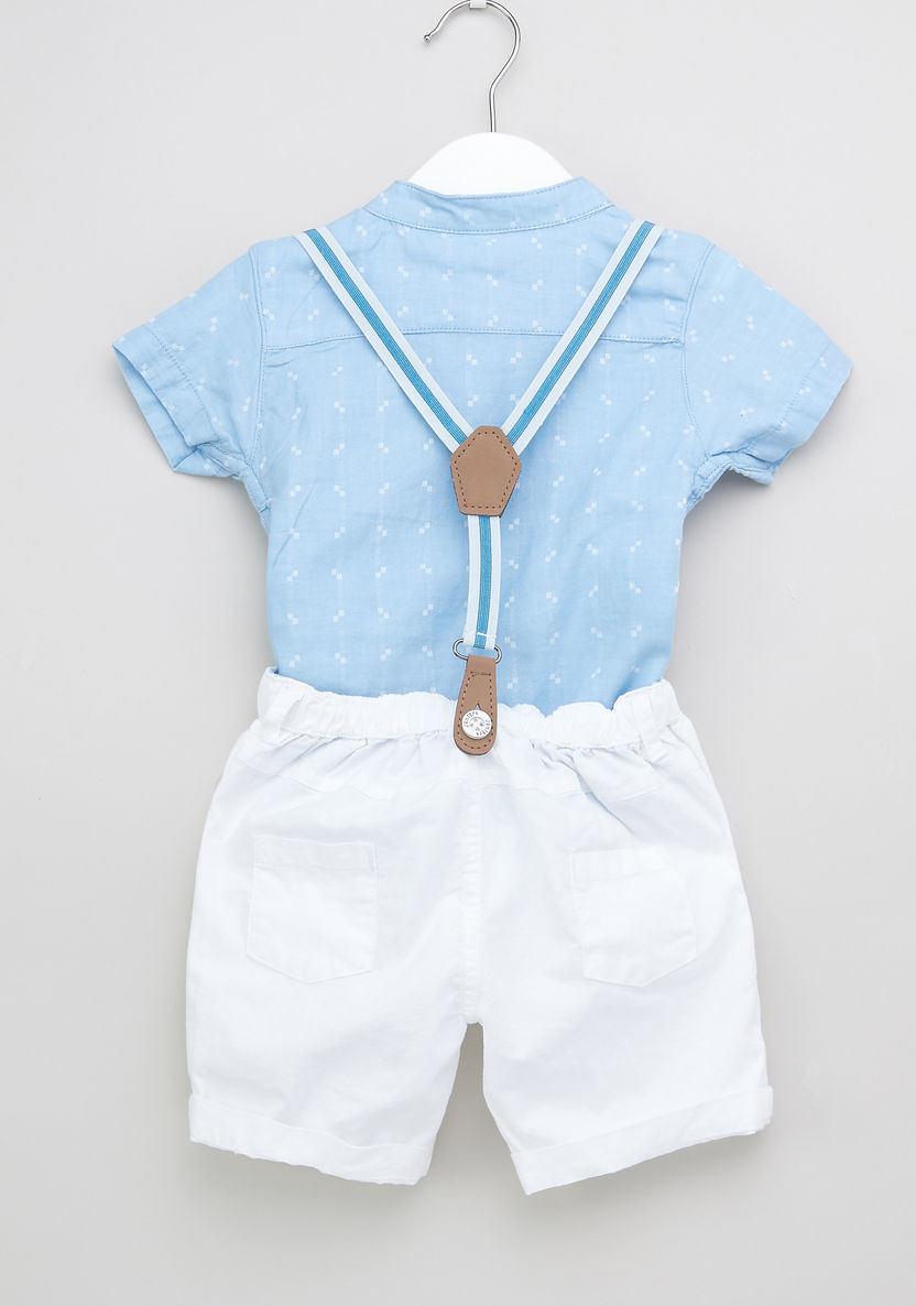 Juniors Printed Shirt and Suspender Shorts-Clothes Sets-image-2