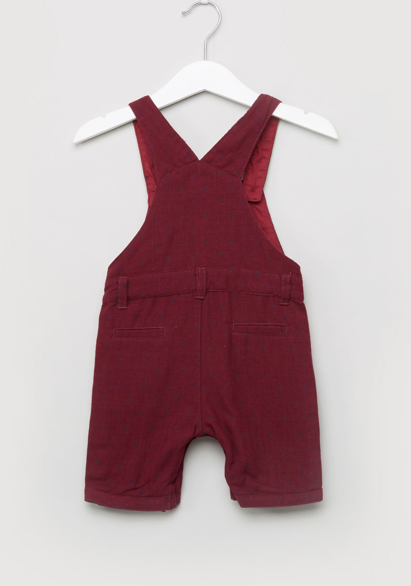 Juniors Printed Dungarees with Button Detail-Rompers%2C Dungarees and Jumpsuits-image-3