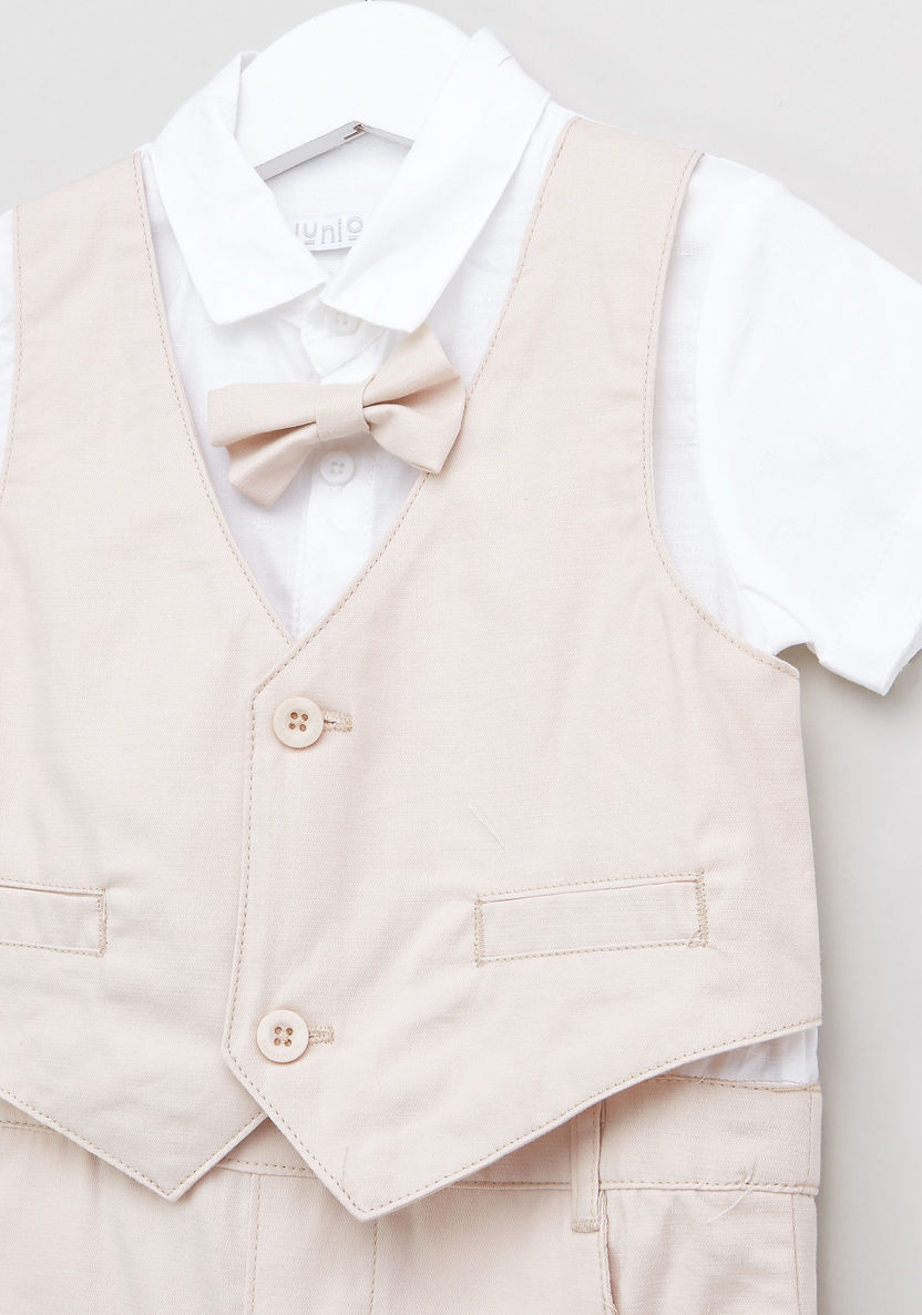 Juniors Colourblock Panelled Cotton Romper with Bow Detail-Rompers%2C Dungarees and Jumpsuits-image-1