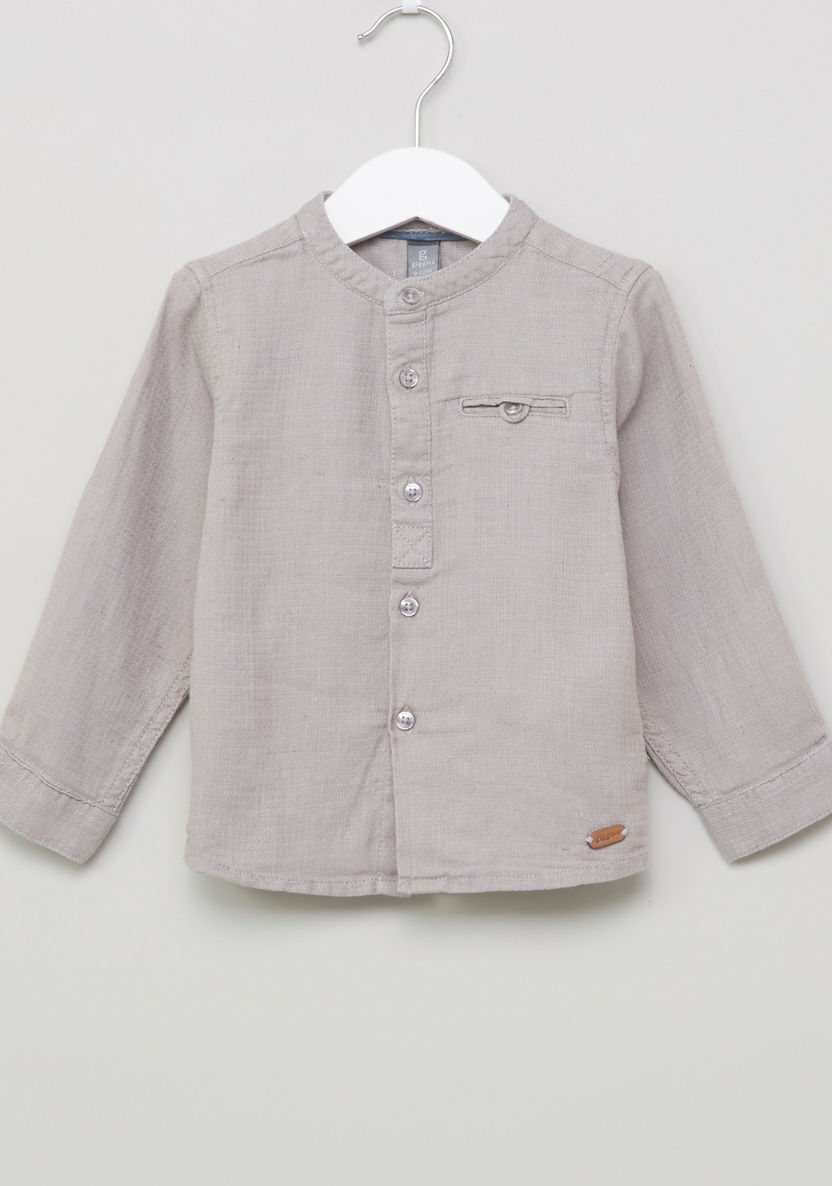 Giggles Mandarin Neck Long Sleeves Shirt-Shirts-image-0