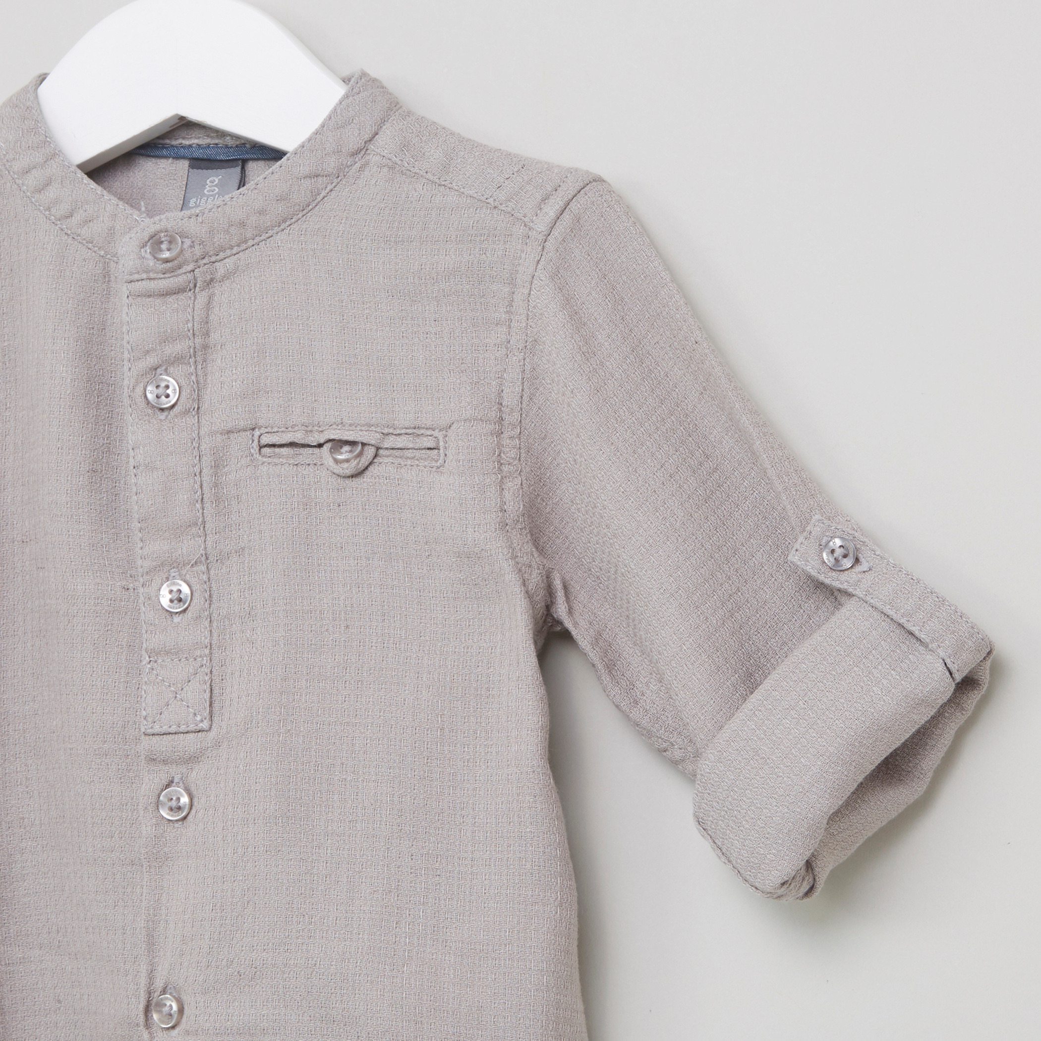 Giggles Mandarin Neck Long Sleeves Shirt-baby-boys-clothing-shirts-image-2