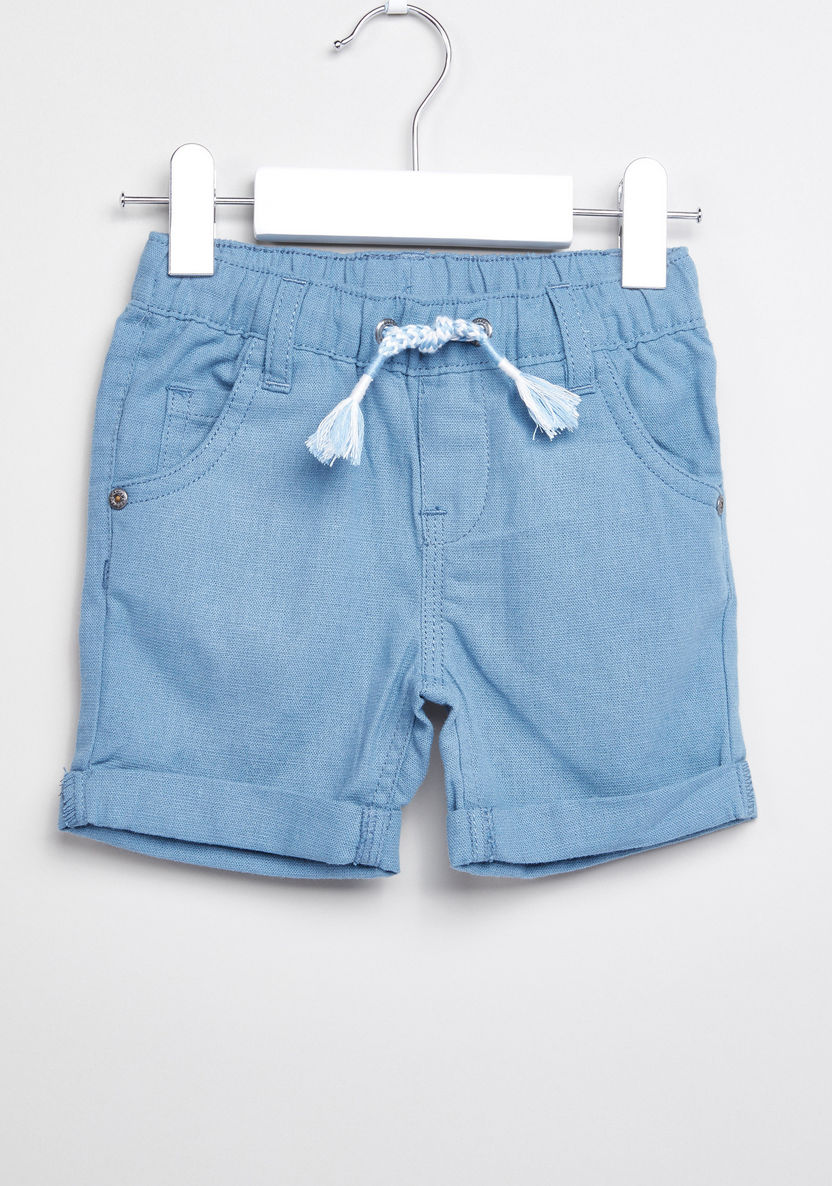Giggles Pocket Detail Shorts with Drawstring-Shorts-image-0