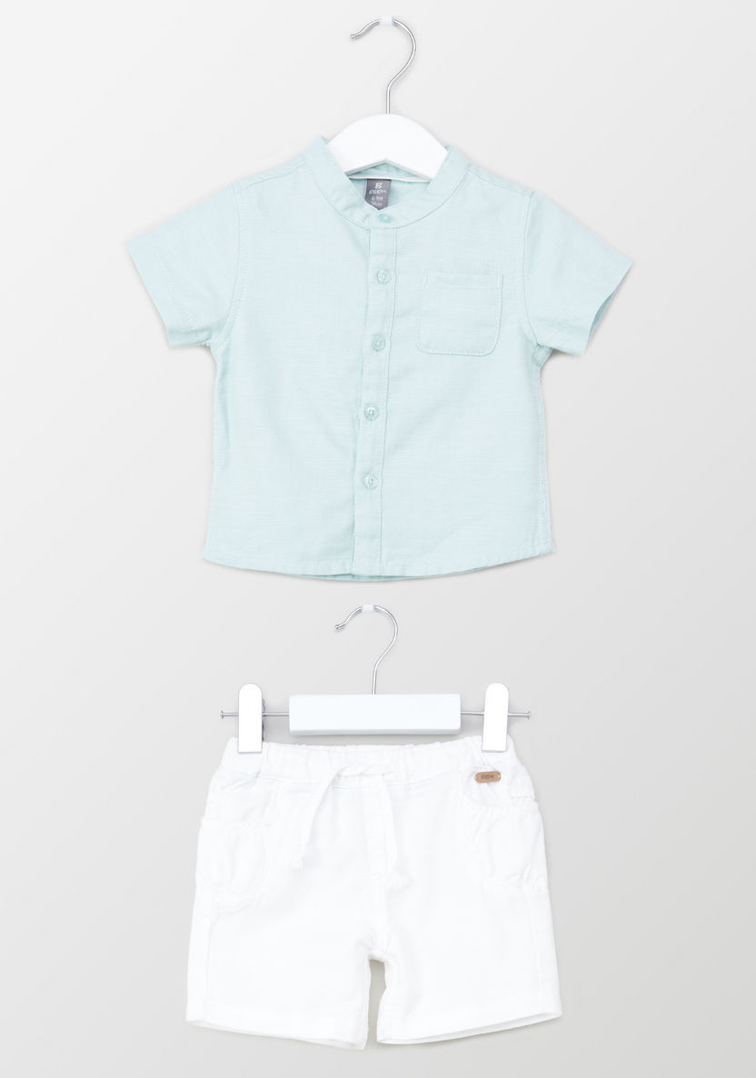 Giggles Solid Shirt and Shorts Set-Clothes Sets-image-0