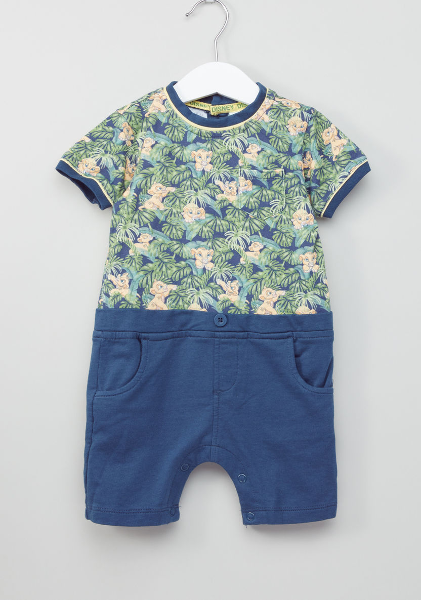 The Lion King Printed Short Sleeves Romper-Rompers%2C Dungarees and Jumpsuits-image-0