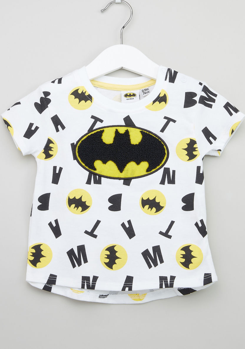 Warner Bros Batman Graphic Printed T-shirt - Set of 2-T Shirts-image-4