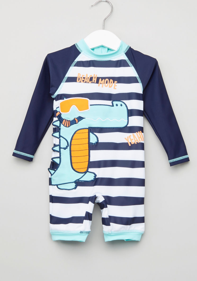 Juniors Striped Raglan Sleeves Romper-Rompers%2C Dungarees and Jumpsuits-image-0