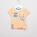 The Smurfs Printed and Striped Short Sleeves T-shirt-T Shirts-thumbnail-0