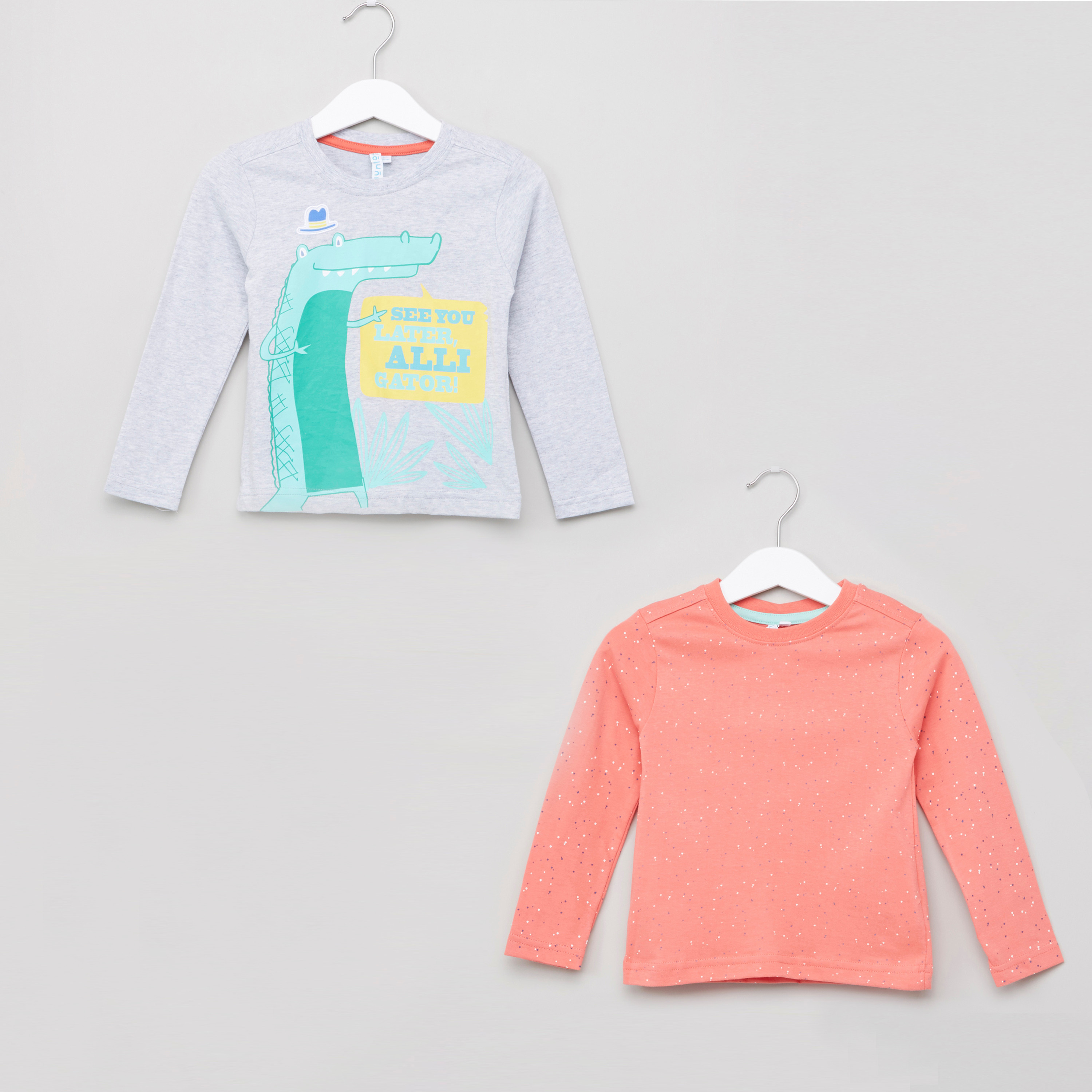 Juniors Printed Long Sleeves T-Shirt - Set of 2-boys-clothing-tshirtsandpolos-image-1