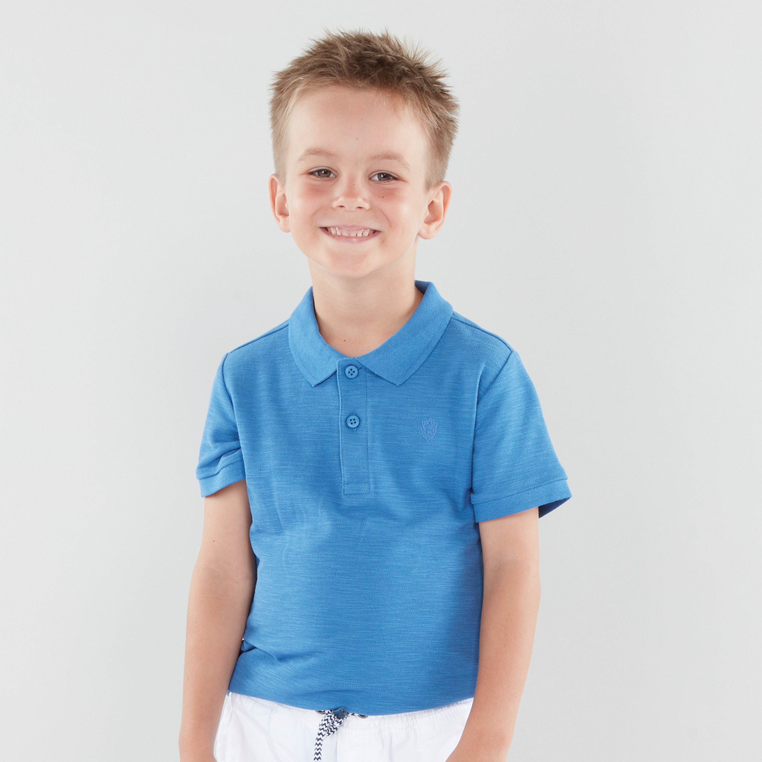 تيشيرت سادة بياقة بولو مع أكمام قصيرة من جونيورز-boys-clothing-tshirtsandpolos-image-5