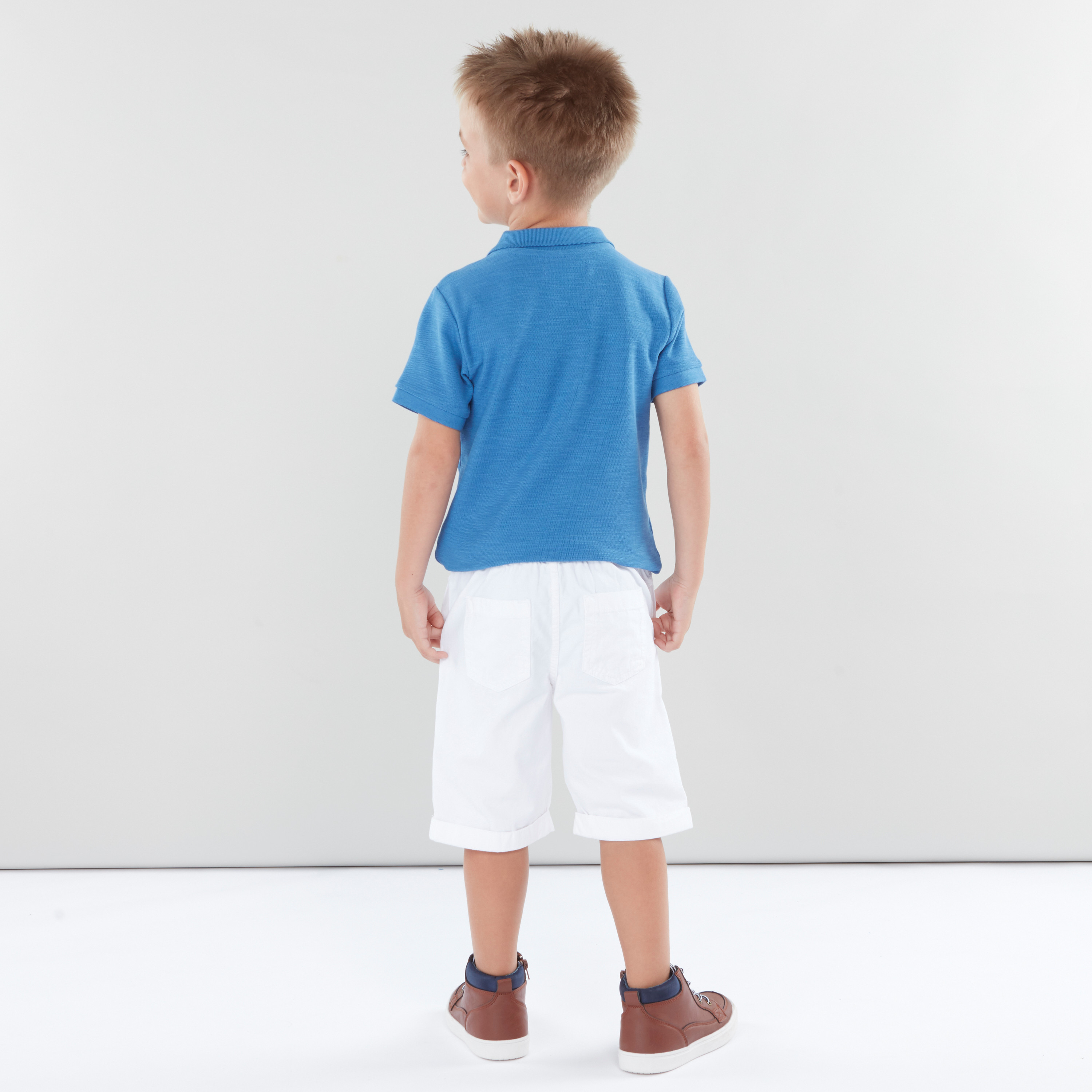 تيشيرت سادة بياقة بولو مع أكمام قصيرة من جونيورز-boys-clothing-tshirtsandpolos-image-6