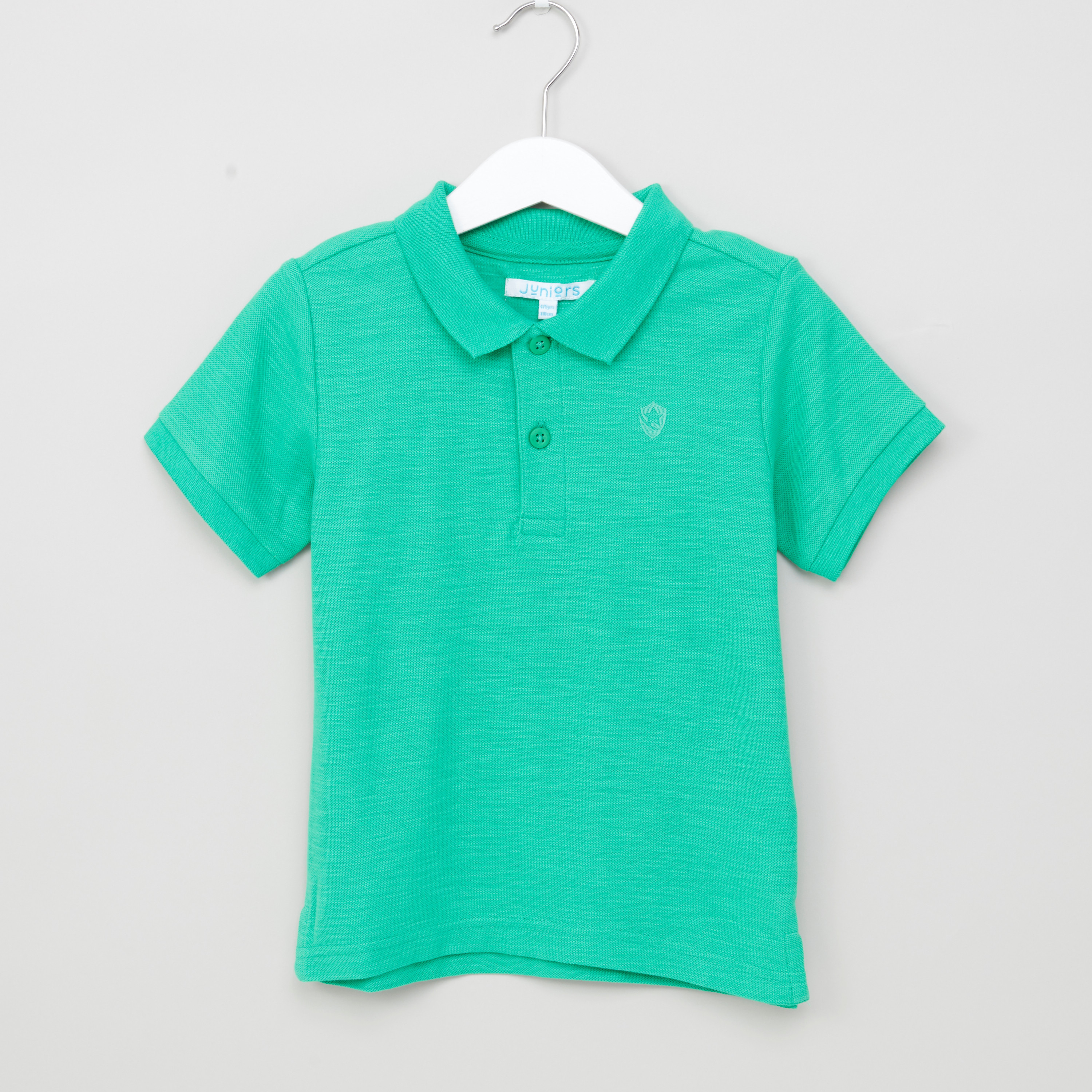 تيشيرت سادة بياقة بولو مع أكمام قصيرة من جونيورز-boys-clothing-tshirtsandpolos-image-1