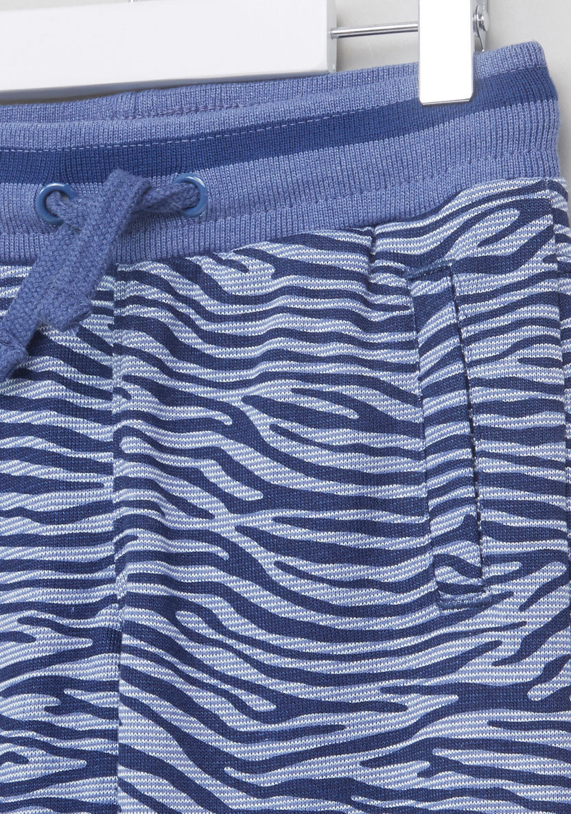 Juniors Printed Jog Pants with Pocket Detail and Drawstring-Joggers-image-1