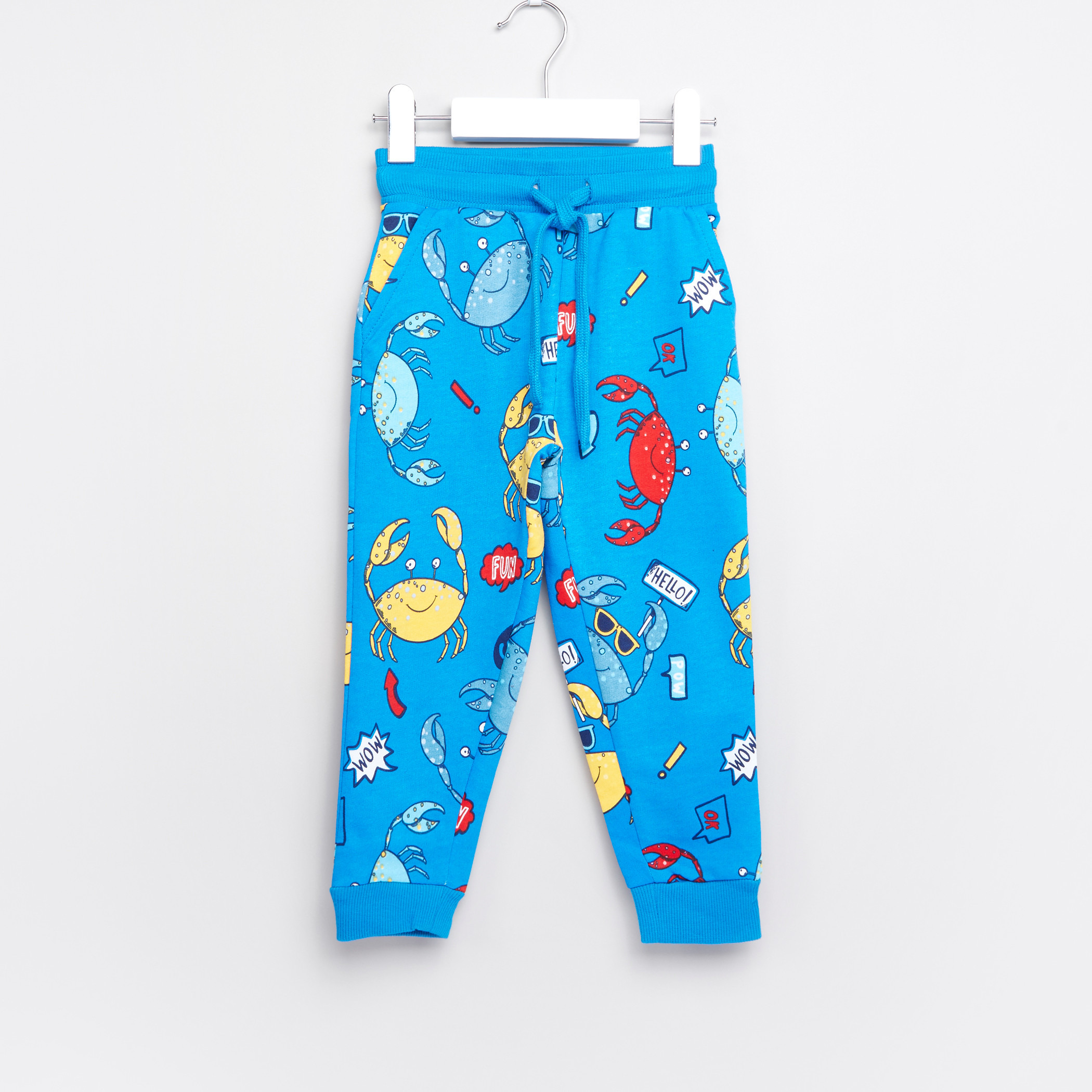 Juniors Printed Jog Pants with Drawstring-boys-clothing-bottoms-joggersandtrackpants-image-1
