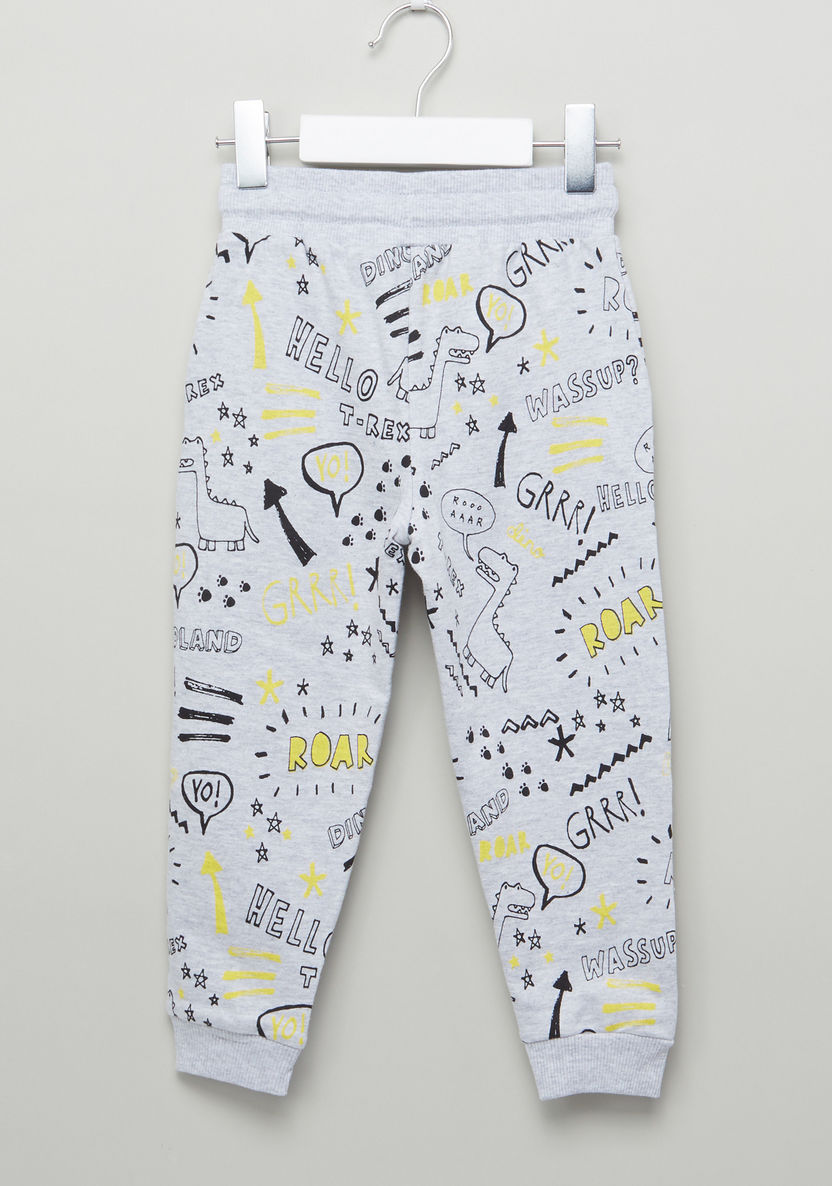 Juniors Printed Pocket Detail Jog Pants with Drawstring-Joggers-image-2