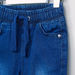 Juniors Denim Jog Pants with Pocket Detail and Drawstring-Joggers-thumbnail-1