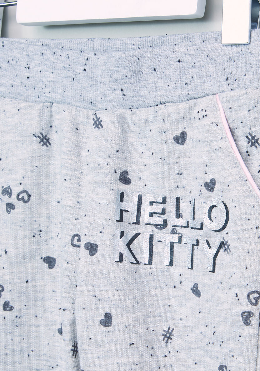 Juniors Hello Kitty Printed Jog Pants-Joggers-image-1