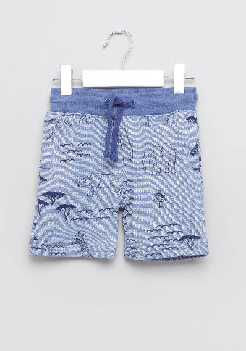 Juniors Printed Shorts with Pocket Detail and Drawstring-Shorts-image-0