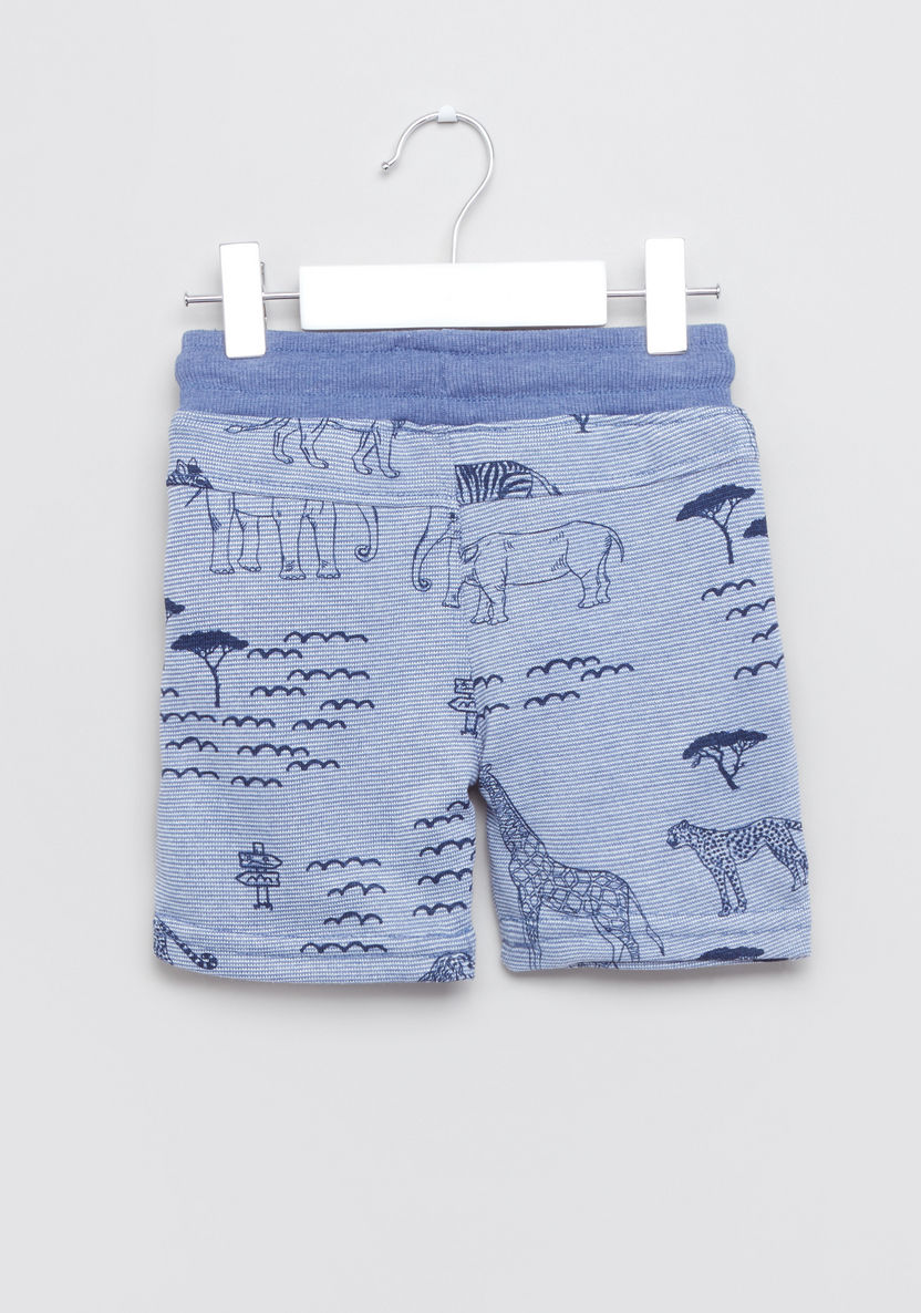 Juniors Printed Shorts with Pocket Detail and Drawstring-Shorts-image-2