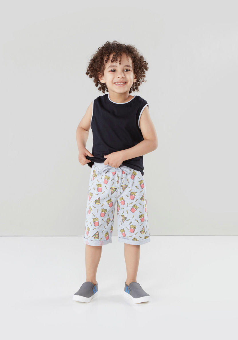 Juniors Printed Knit Shorts with Pockets-Shorts-image-0
