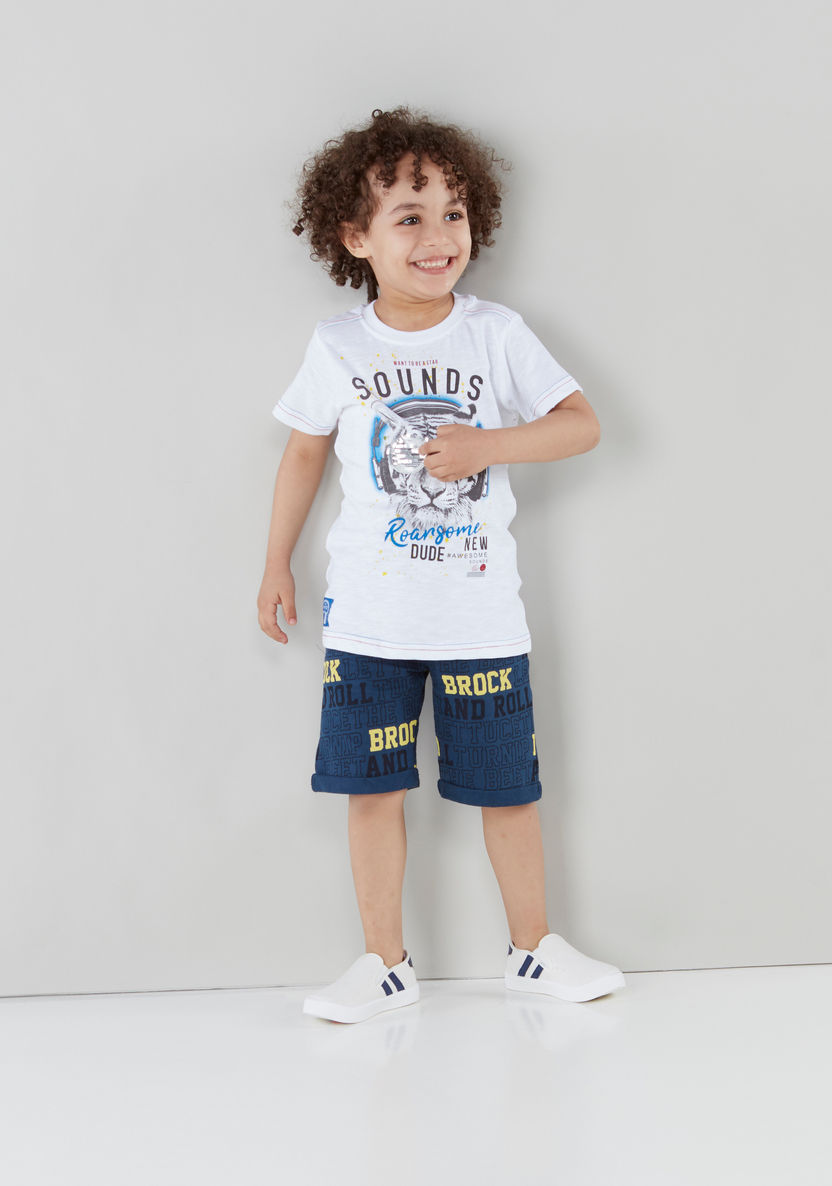 Juniors Graphic Printed Shorts with Pocket Details-Shorts-image-0