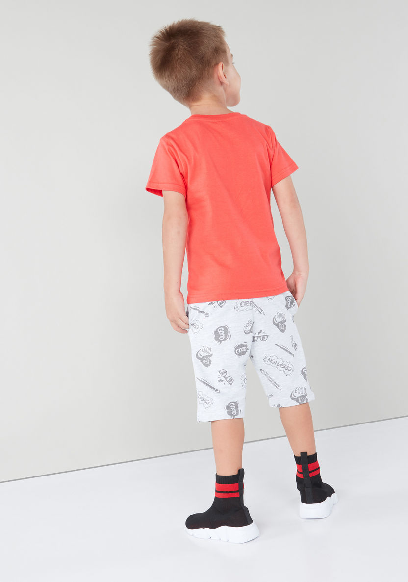 Juniors 2-Piece Graphic Printed T-shirt and Shorts-Clothes Sets-image-5