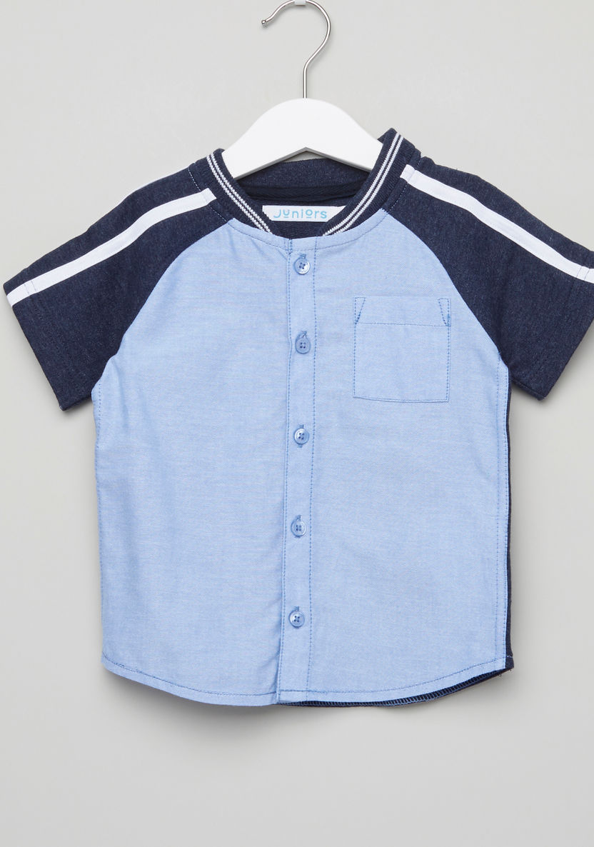 Juniors Striped Raglan Sleeves Shirt-Shirts-image-0