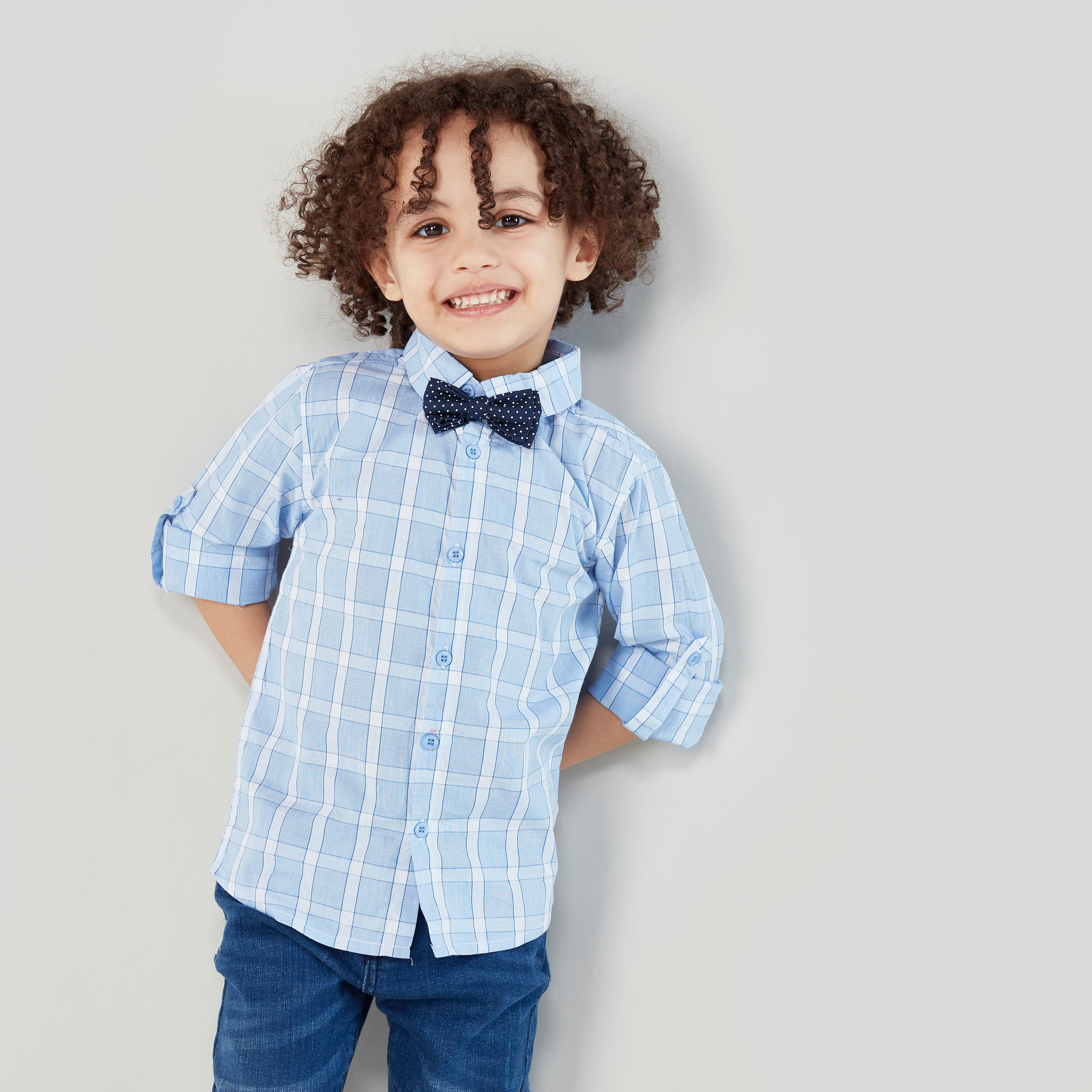 قميص كاروهات بأكمام طويلة من جونيورز.-cpkids-clothing-boys-tops-shirts-image-1