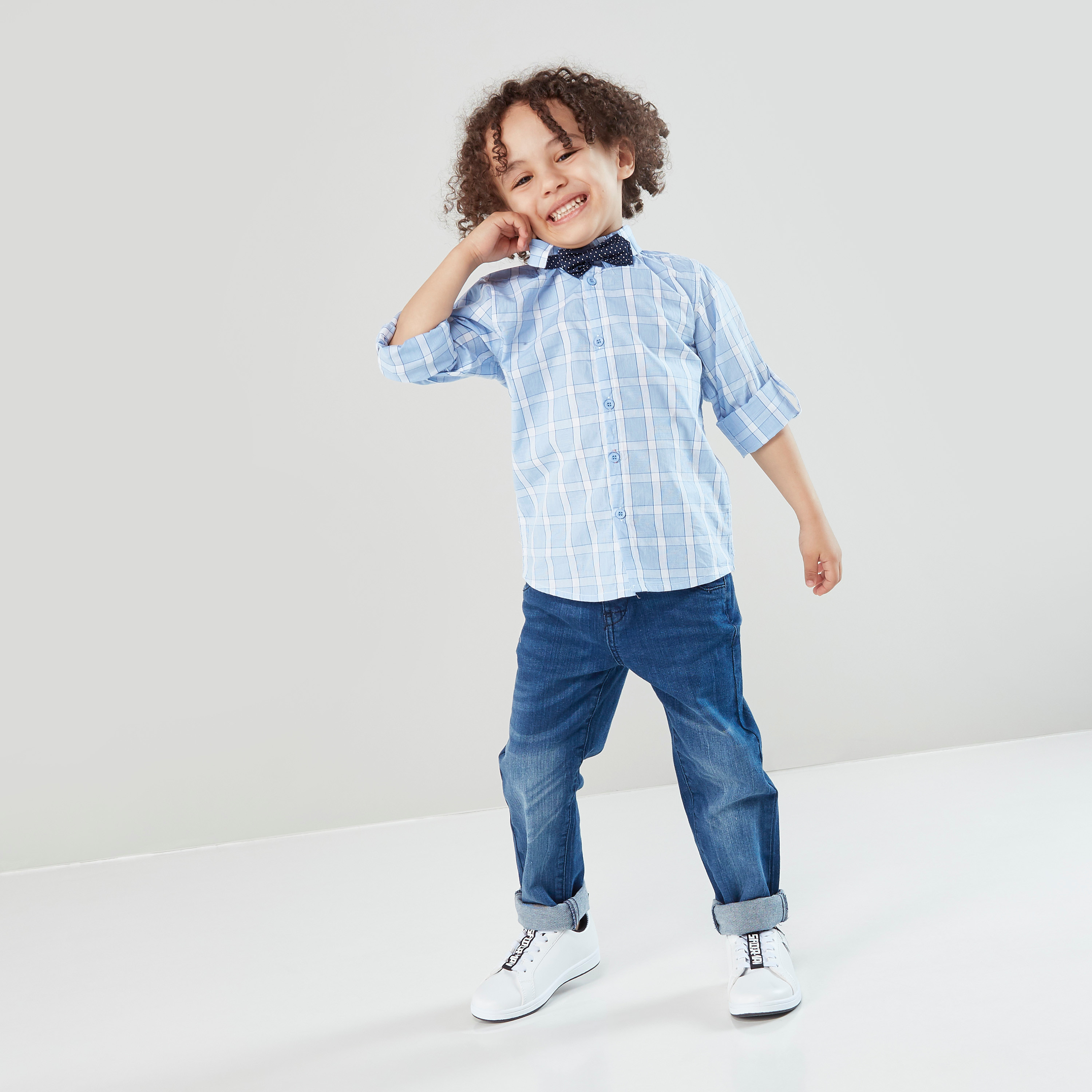 قميص كاروهات بأكمام طويلة من جونيورز.-cpkids-clothing-boys-tops-shirts-image-2