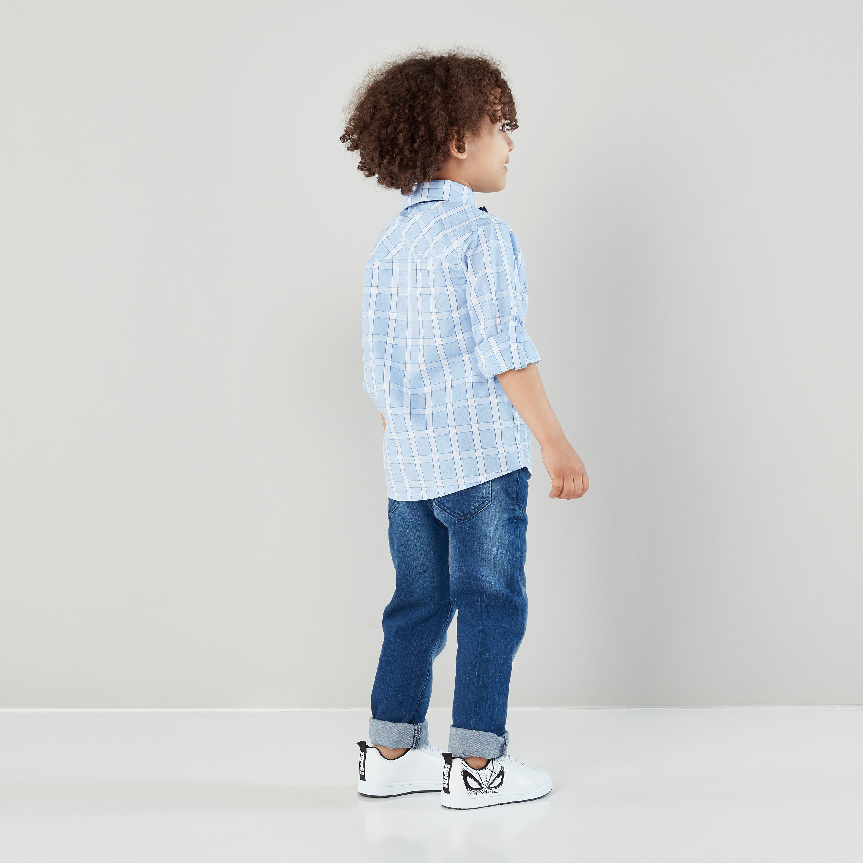 قميص كاروهات بأكمام طويلة من جونيورز.-cpkids-clothing-boys-tops-shirts-image-3