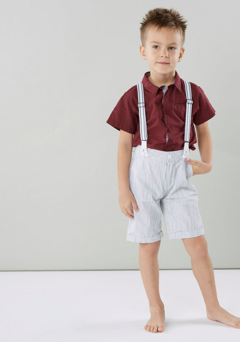Juniors Cotton Shirt with Short Sleeves and Welt Pocket-Shirts-image-0