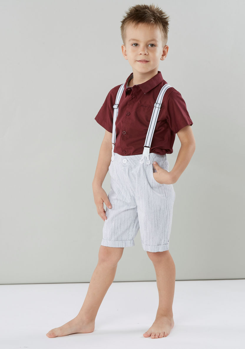 Juniors Cotton Shirt with Short Sleeves and Welt Pocket-Shirts-image-1