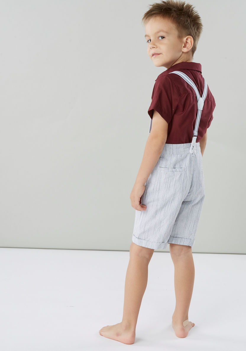 Juniors Cotton Shirt with Short Sleeves and Welt Pocket-Shirts-image-3