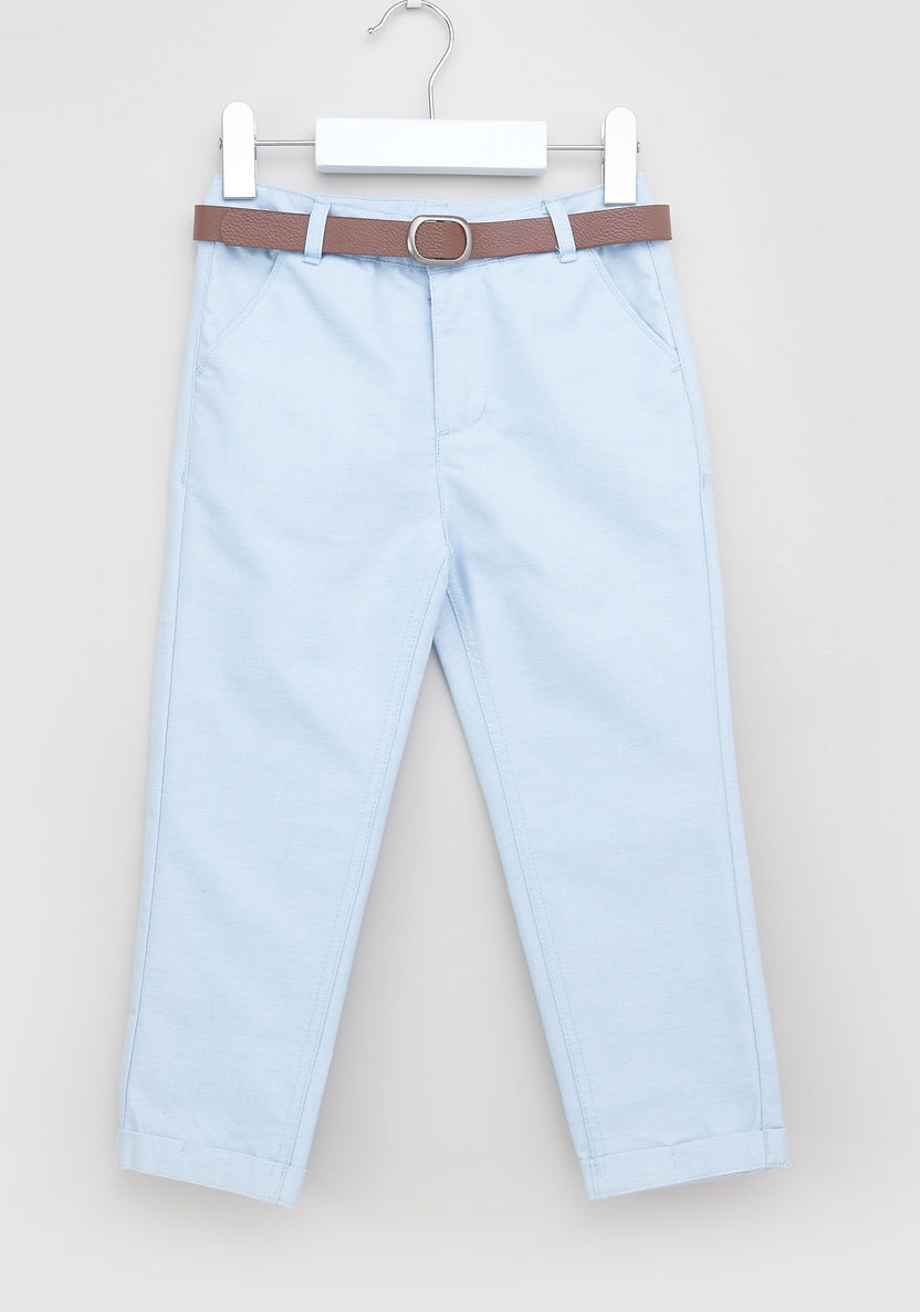 Juniors Flat-Front Cotton Shorts with Belt-Shorts-image-0
