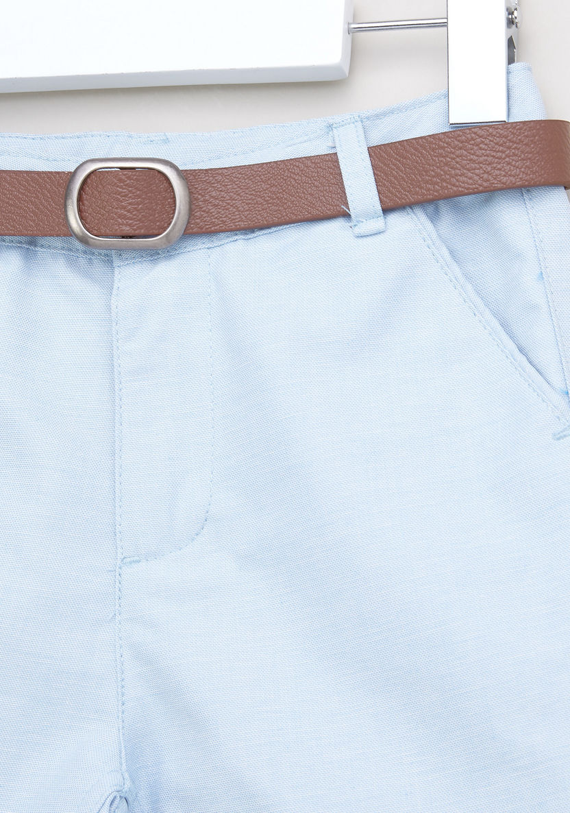 Juniors Flat-Front Cotton Shorts with Belt-Shorts-image-1