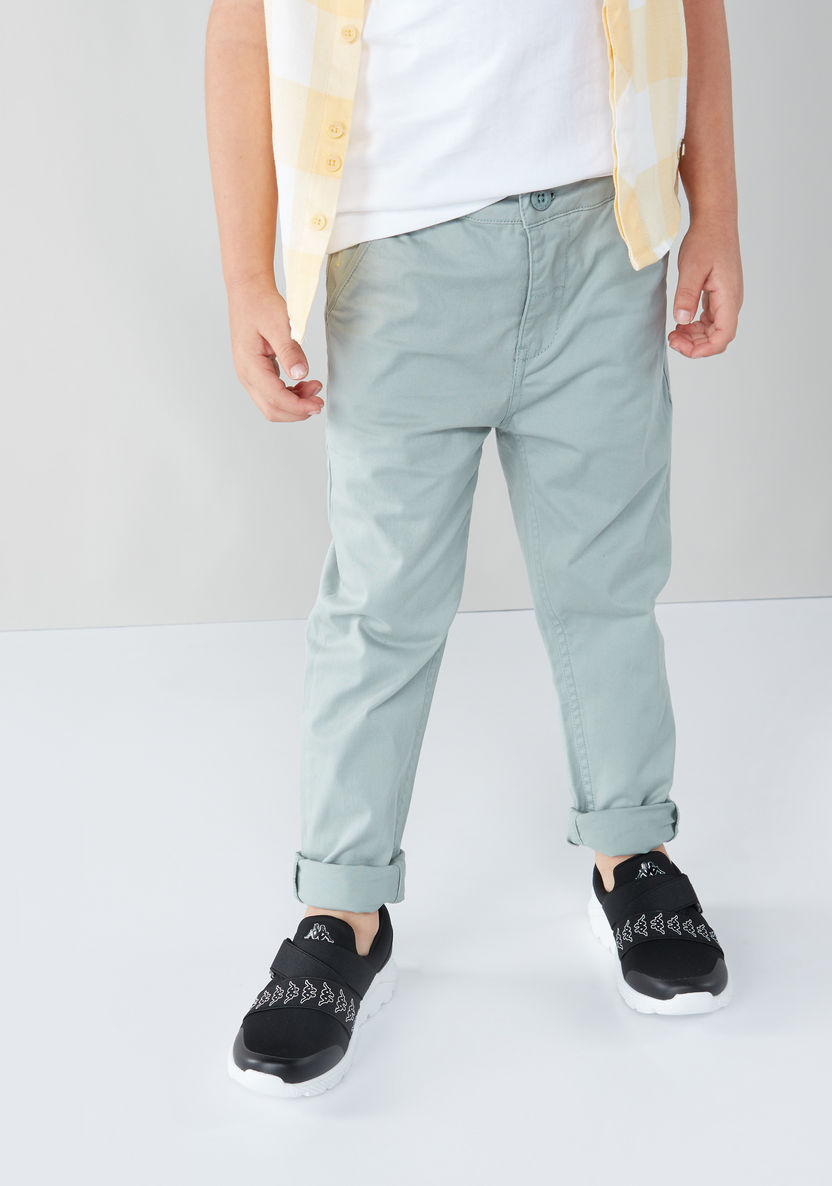 Juniors Woven Pants with Button Closure-Pants-image-0