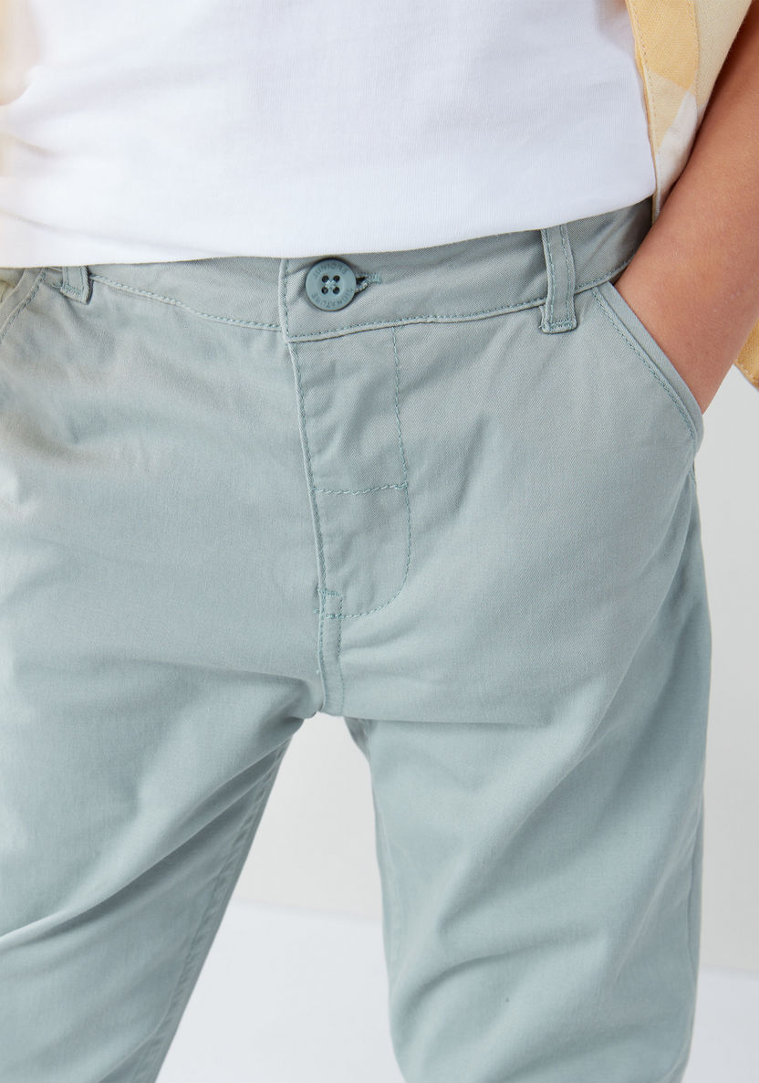 Juniors Woven Pants with Button Closure-Pants-image-3