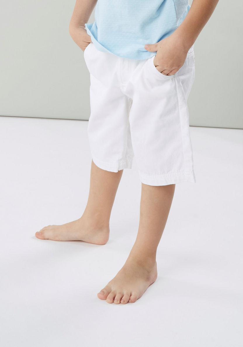 Juniors Solid Shorts with Pocket Detail-Shorts-image-3