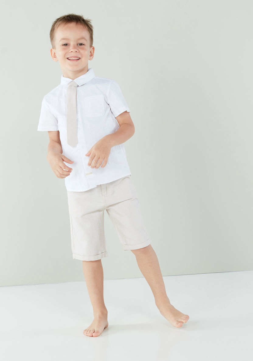 Juniors Pocket Detail Shirt with Shorts-Clothes Sets-image-0