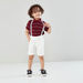 Juniors Striped Polo T-shirt and Suspender Shorts Set-Clothes Sets-thumbnail-0
